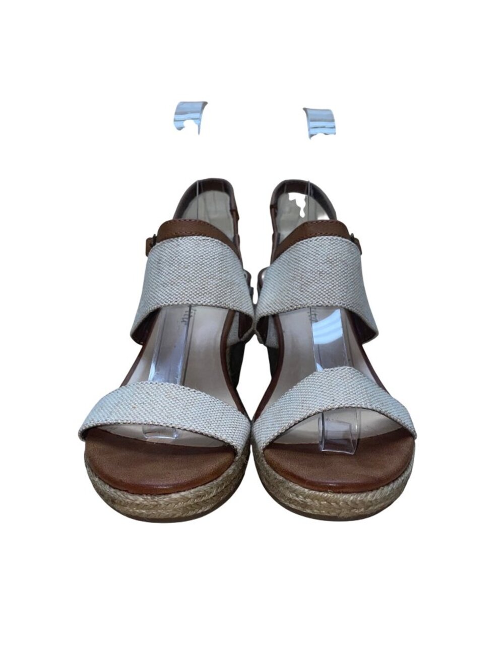 Bella Vita Women’s Brown & Tan Fabric Slingback Wedge Sandals Size 7N